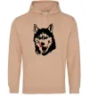 Мужская толстовка (худи) Husky licked Песочный Мужская толстовка (худи) Husky licked Песочный фото