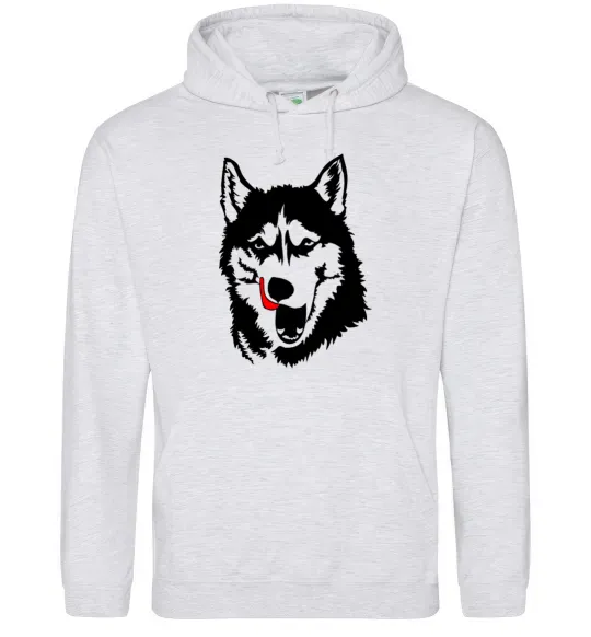 Жіноча толстовка (худі) Husky licked Сірий меланж фото