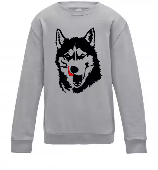 Дитячий світшот Husky licked Сірий меланж фото