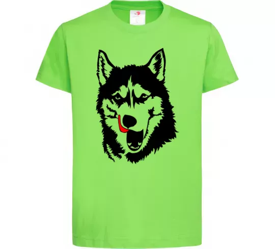 Дитяча футболка Husky licked Лаймовий фото