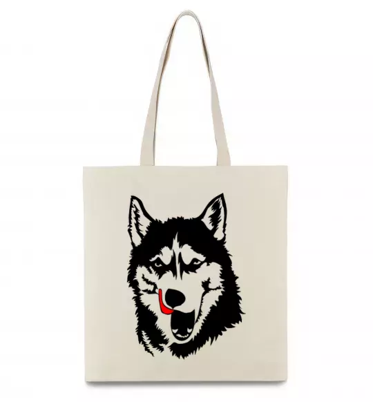 Еко-сумка Husky licked Бежевий фото