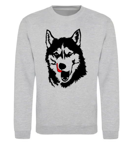 Світшот Husky licked Сірий меланж фото