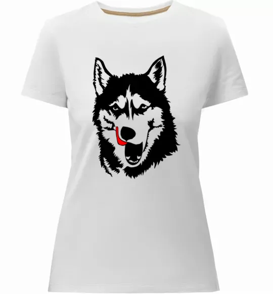 Женская премиум футболка Husky licked Белый фото