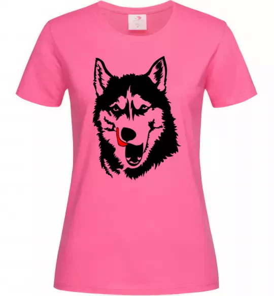 Женская футболка Husky licked Ярко-розовый фото