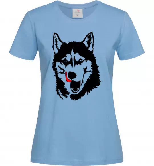 Женская футболка Husky licked Голубой фото