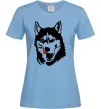 Женская футболка Husky licked Голубой Женская футболка Husky licked Голубой фото