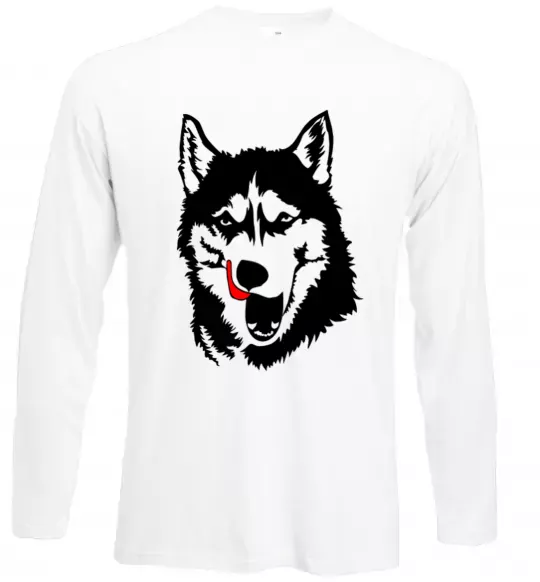 Лонгслив Husky licked Белый фото