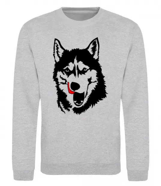 Світшот Husky licked Сірий меланж фото