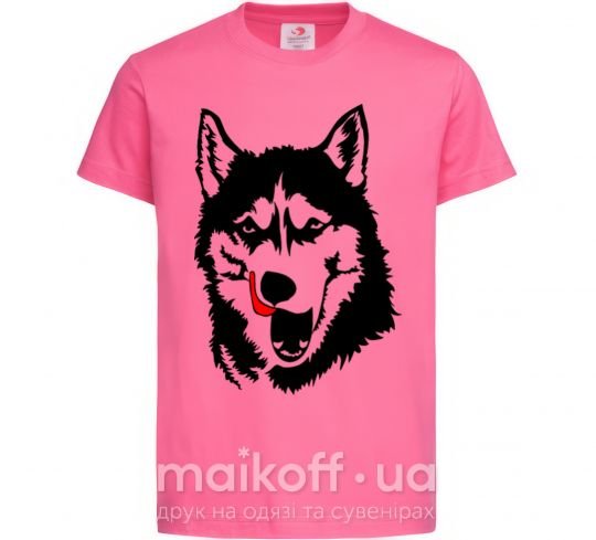 Детская футболка Husky licked Ярко-розовый фото