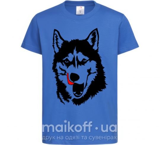 Детская футболка Husky licked Ярко-синий фото