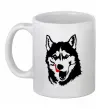 Чашка керамическая Husky licked Белый фото