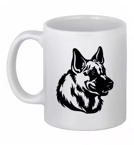 Чашка керамічна Німецька вівчарка Білий фото