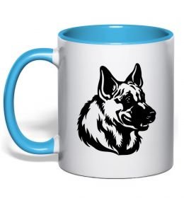 Чашка с цветной ручкой Німецька вівчарка