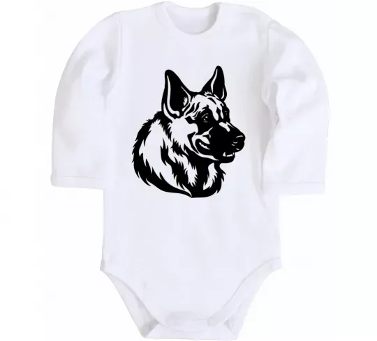 Дитячий бодік Німецька вівчарка Білий фото