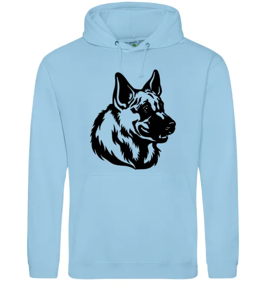 Чоловіча толстовка (худі) Німецька вівчарка Блакитний фото