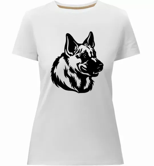 Женская премиум футболка Німецька вівчарка Белый фото