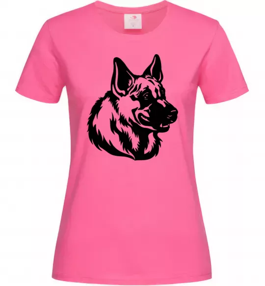 Жіноча футболка Німецька вівчарка Яскраво-рожевий фото
