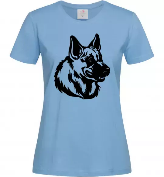 Жіноча футболка Німецька вівчарка Блакитний фото