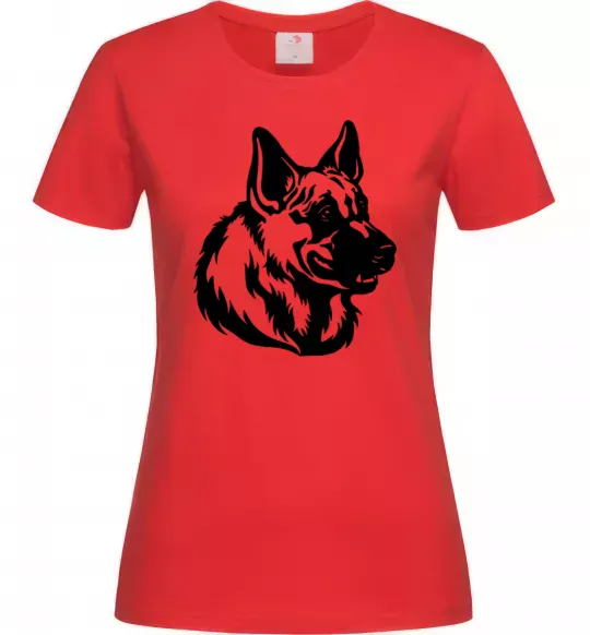 Жіноча футболка Німецька вівчарка Червоний фото