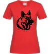 Жіноча футболка Німецька вівчарка Червоний фото