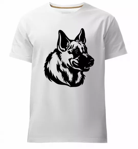 Чоловіча преміум футболка Німецька вівчарка Білий фото