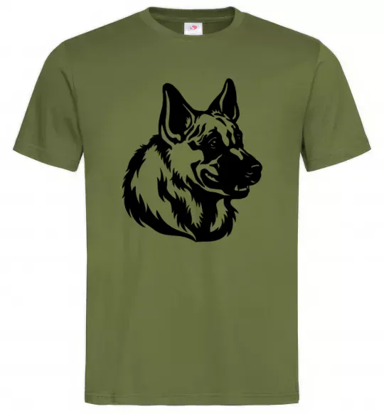 Чоловіча футболка Німецька вівчарка Оливковий фото
