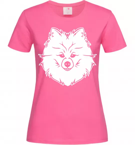 Жіноча футболка Pomeranian Яскраво-рожевий фото