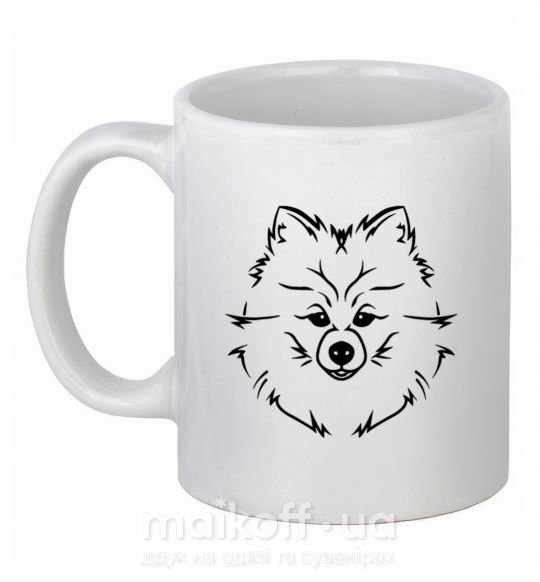 Чашка керамическая Pomeranian Белый фото