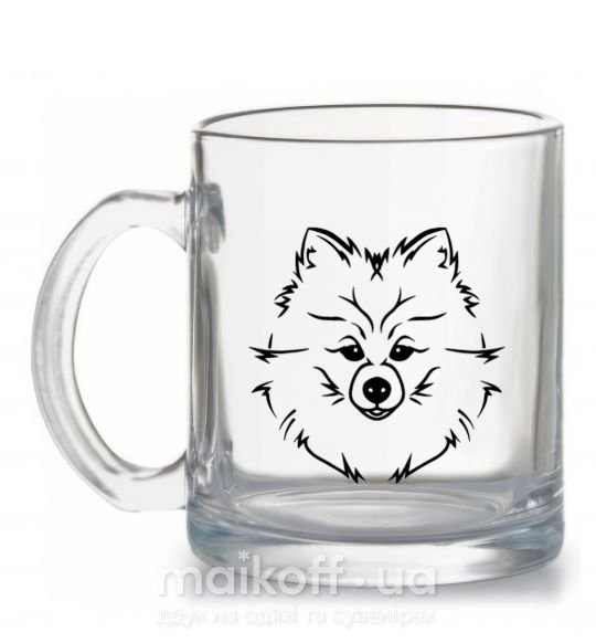 Чашка стеклянная Pomeranian Прозрачный фото