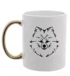 Чашка з кольоровою ручкою Pomeranian Золото Чашка з кольоровою ручкою Pomeranian Золото фото