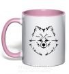 Чашка с цветной ручкой Pomeranian Нежно розовый фото