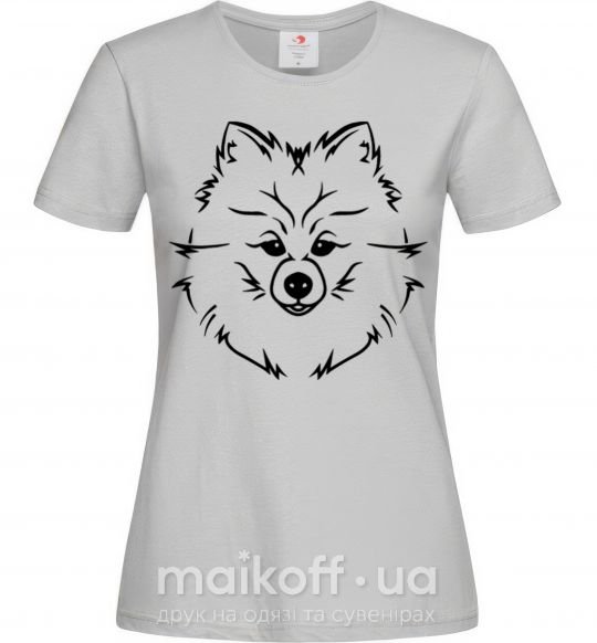 Женская футболка Pomeranian Серый фото