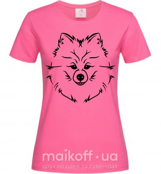 Жіноча футболка Pomeranian Яскраво-рожевий фото