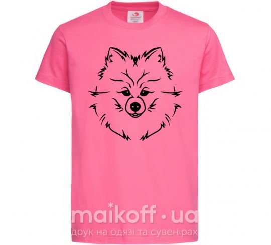 Дитяча футболка Pomeranian Яскраво-рожевий фото