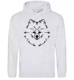 Женская толстовка (худи) Pomeranian Серый меланж фото
