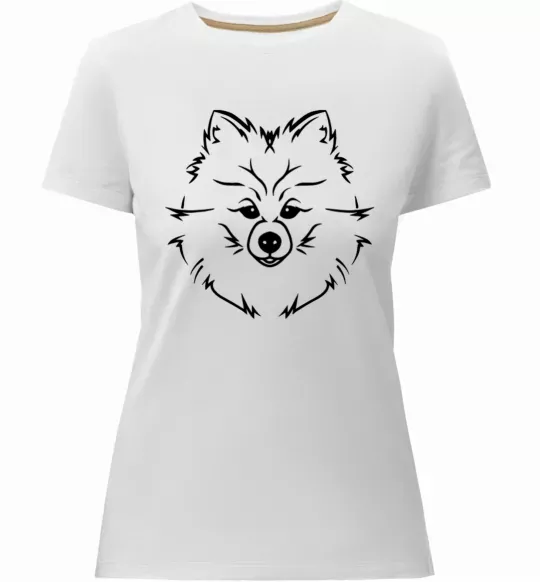 Женская премиум футболка Pomeranian Белый фото