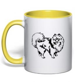 Чашка с цветной ручкой Spitz Pomeranian