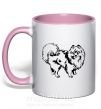 Чашка с цветной ручкой Spitz Pomeranian Нежно розовый фото