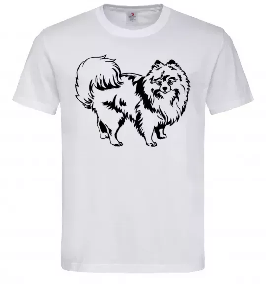 Мужская футболка Spitz Pomeranian Белый фото