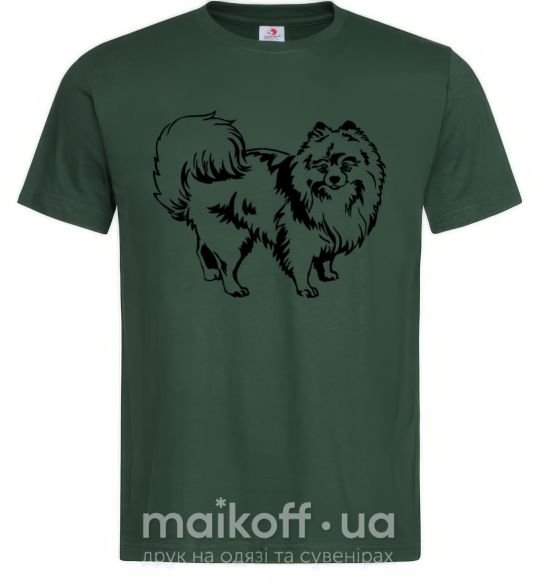 Чоловіча футболка Spitz Pomeranian Темно-зелений фото