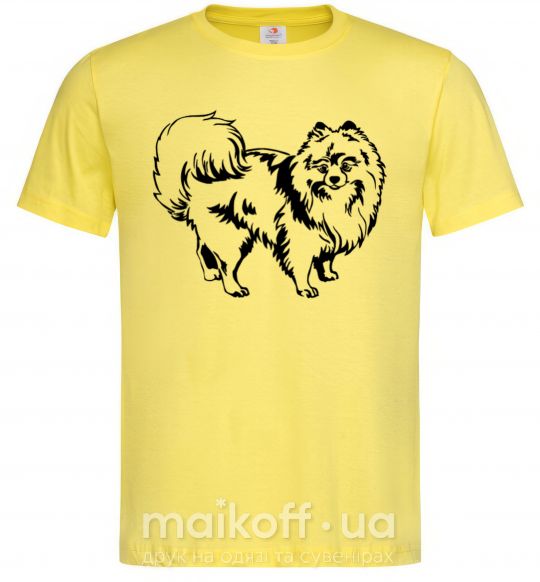 Мужская футболка Spitz Pomeranian Лимонный фото