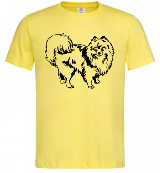 Мужская футболка Spitz Pomeranian Лимонный фото