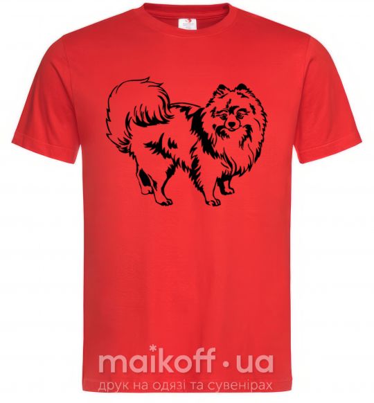 Мужская футболка Spitz Pomeranian Красный фото