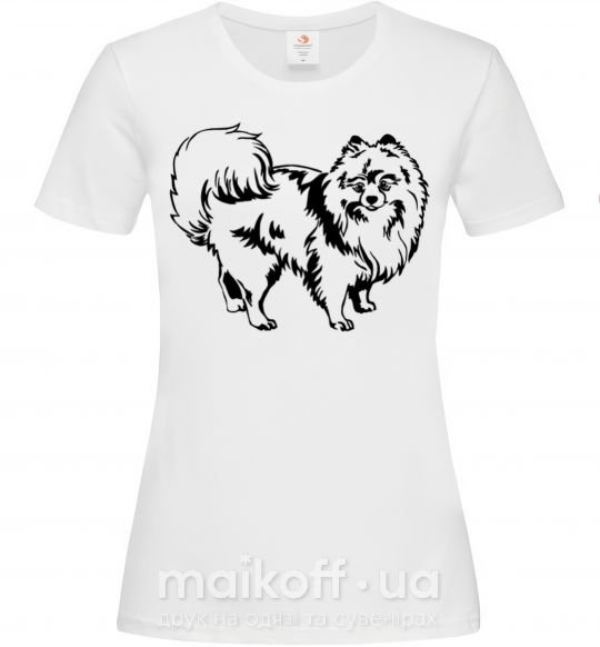 Женская футболка Spitz Pomeranian Белый фото