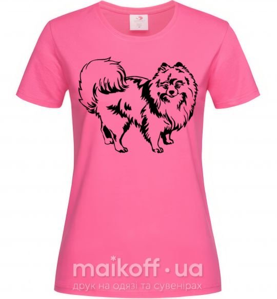 Женская футболка Spitz Pomeranian Ярко-розовый фото