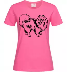 Женская футболка Spitz Pomeranian Ярко-розовый фото
