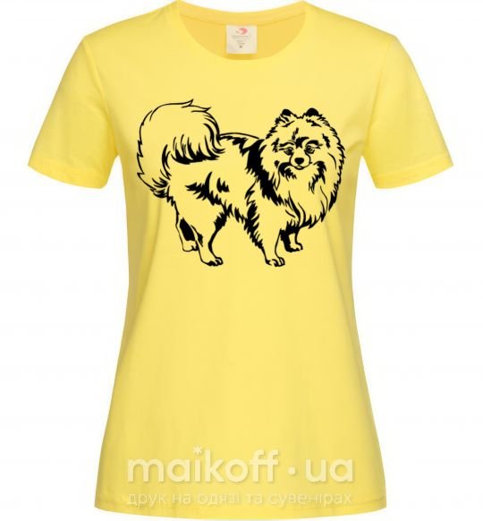Женская футболка Spitz Pomeranian Лимонный фото