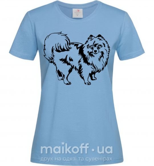 Жіноча футболка Spitz Pomeranian Блакитний фото