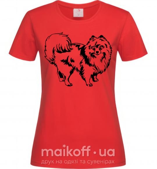 Жіноча футболка Spitz Pomeranian Червоний фото