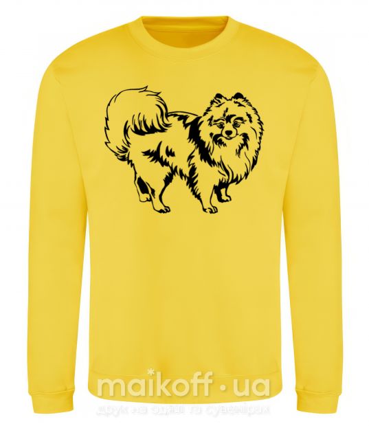 Світшот Spitz Pomeranian Сонячно жовтий фото